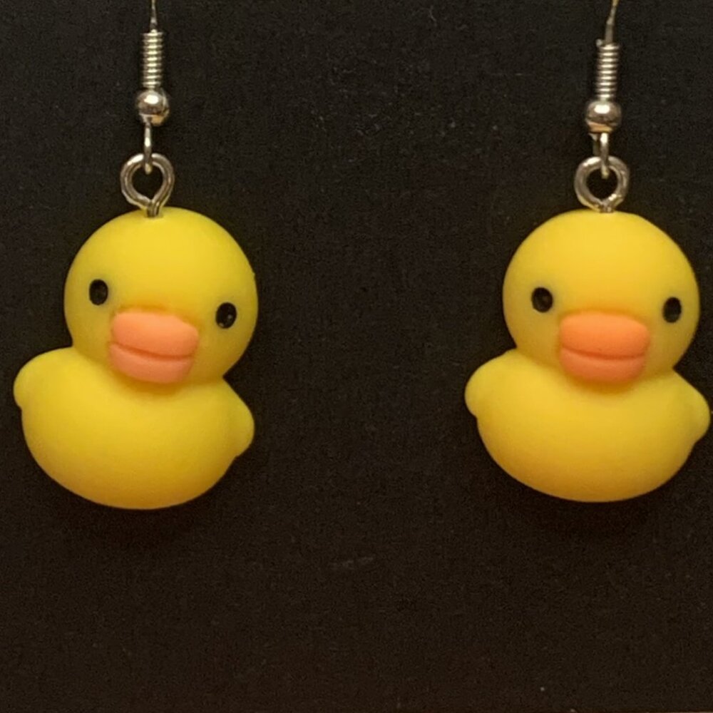 Duck Earring, Rubber Duck Earring, Baby Announcement, Gift Idea, Baby Shower